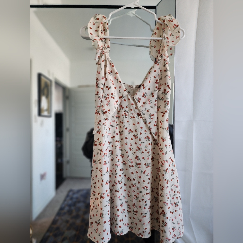 Floral cream dress